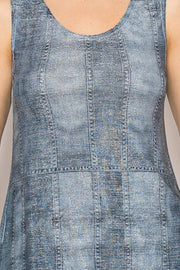 Shimmery Essential Sleeveless Lurex Denim Tank Robin Boutique