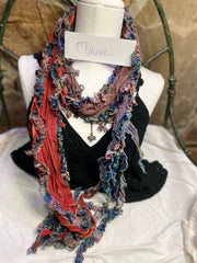 Boho Mixed Tassel Handmade Scarf Necklace