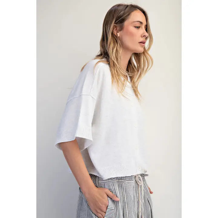Crew Neck Cashmere Cardigan by Cotierra