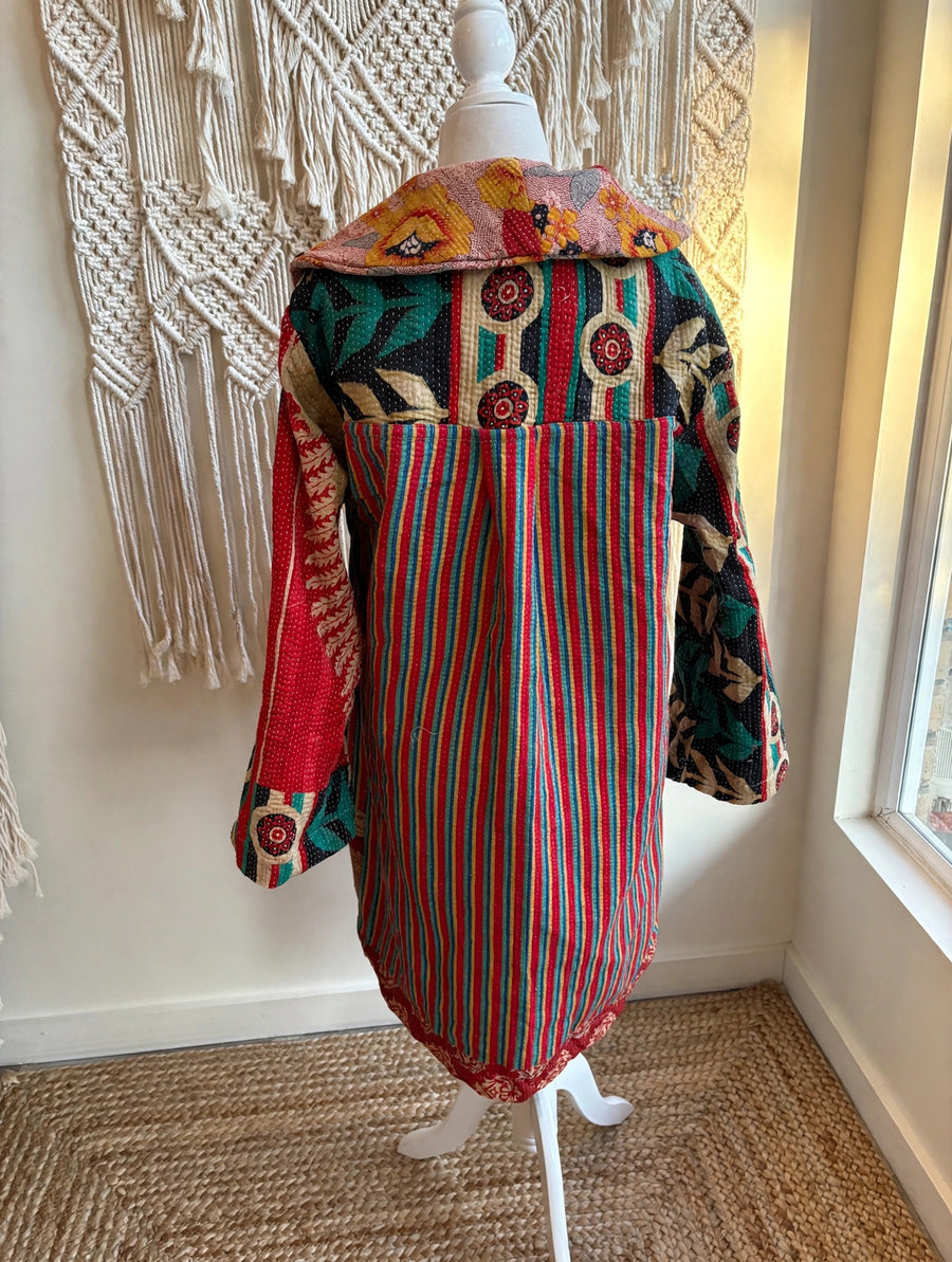Fine Kantha Drifter Coat #159 by Kantha Bae