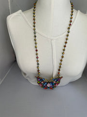Rhinestone Multi Colored Butterfly Necklace by Gina