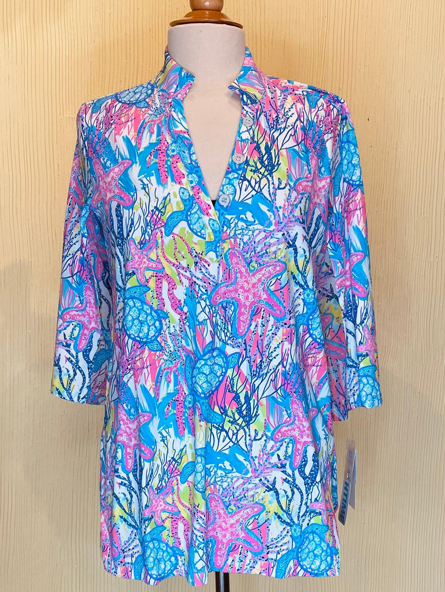 Beachtime 3/4 Sleeve Tunic SPF5163 - Robin Boutique-Boutique 