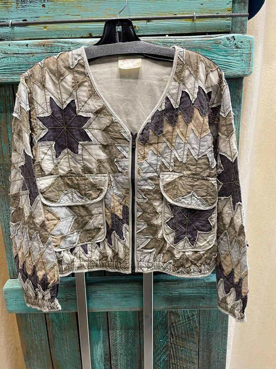 Kaleidoscope Patchwork
 Short Jacket in Plum by Paper Lace