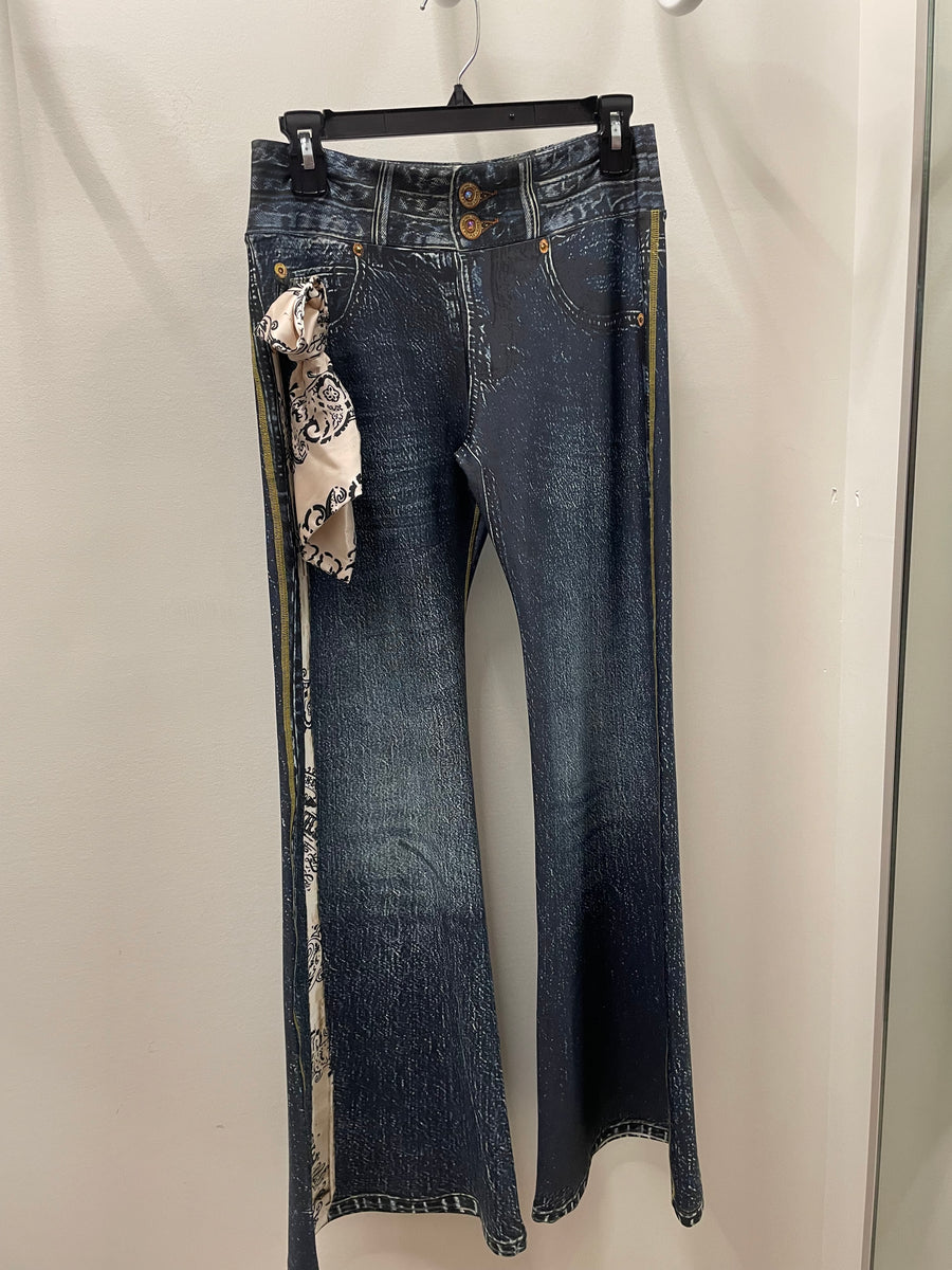 IPNG Design Hanky Pants in Illusion Printed Look-Denim Robin Boutique