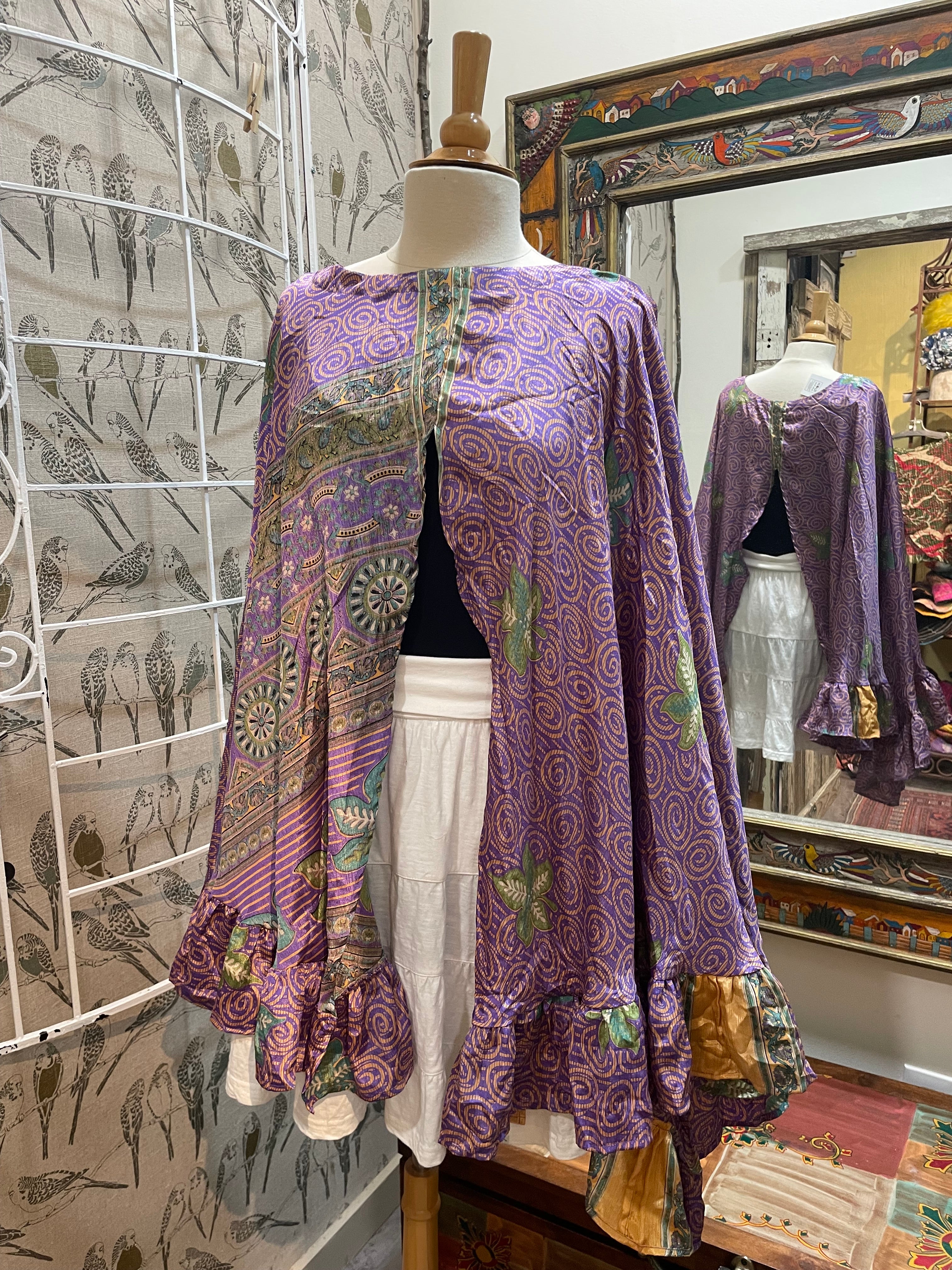 Silk Float Away Cape #010 by Kantha Bae