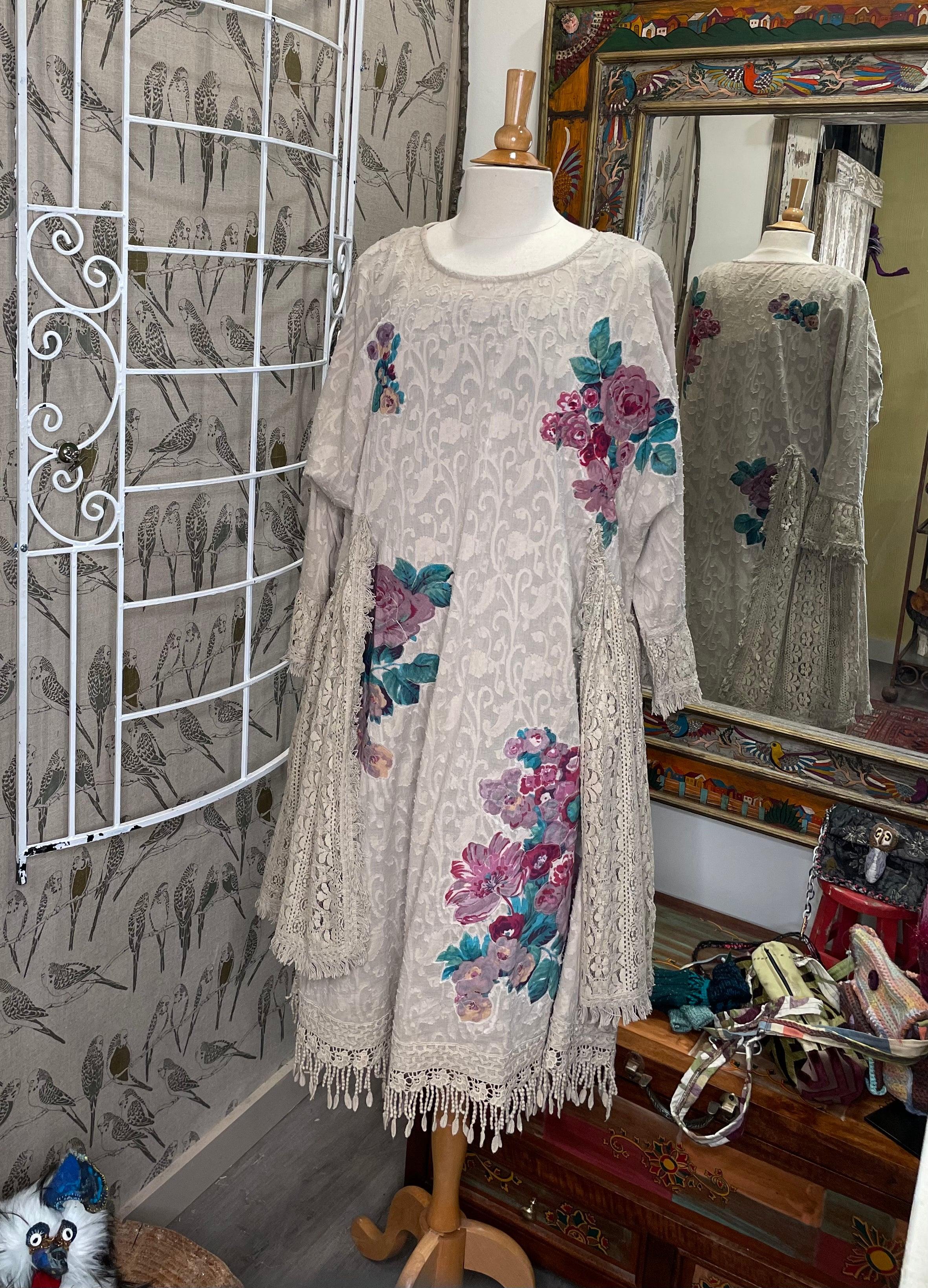 Rose Print with Lace Dress by The PaperLace - Robin Boutique