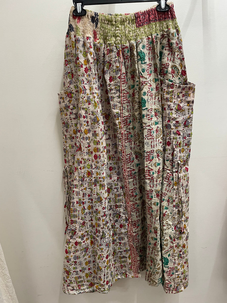 Pareo Kantha Butterfly Cargo Skirt #179 by Kantha Bae