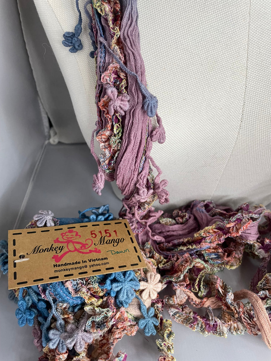 Boho Mixed Tassel Handmade Scarf Necklace