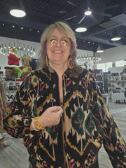 Ikat Velvet Bomber Jacket by Paper Lace