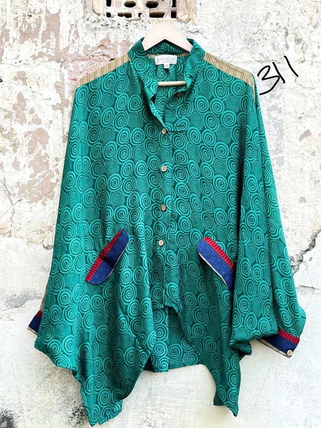 Silk Dylan Button Down by Kantha Bae - Robin Boutique-Boutique 