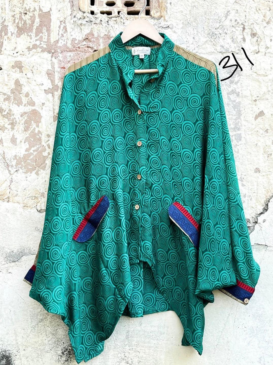 Silk Dylan Button Down by Kantha Bae - Robin Boutique-Boutique 