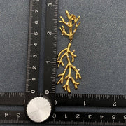Inlaid Pearl Coral 18K Gold Plated Post Earrings - Robin Boutique