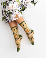Taurus Zodiac Shimmer Sheer Crew Sock