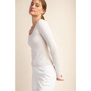 RECYCLED BUTTER ROUND NECK TOP T9967 Robin Boutique