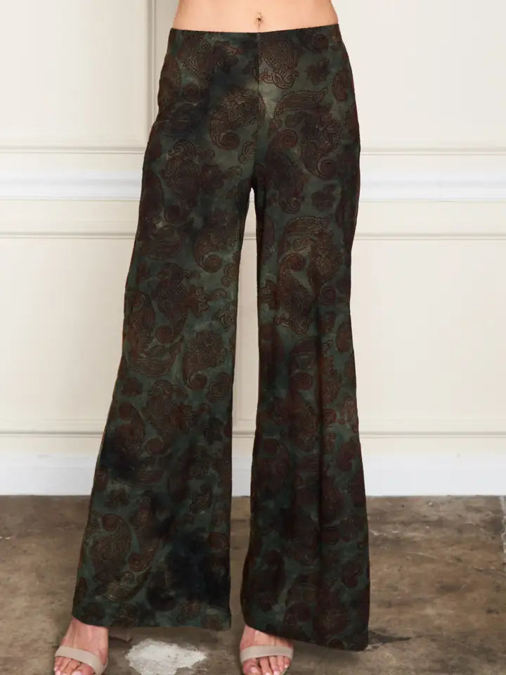 Flocked Velvet Palazzo Pant by Paparazzi