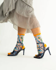 Gemini Zodiac Shimmer Sheer Crew Sock