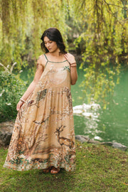 Fable Bohéme Long Maxi Slip Dress with Blossoms, Deer & Moon from Robin Boutique.
