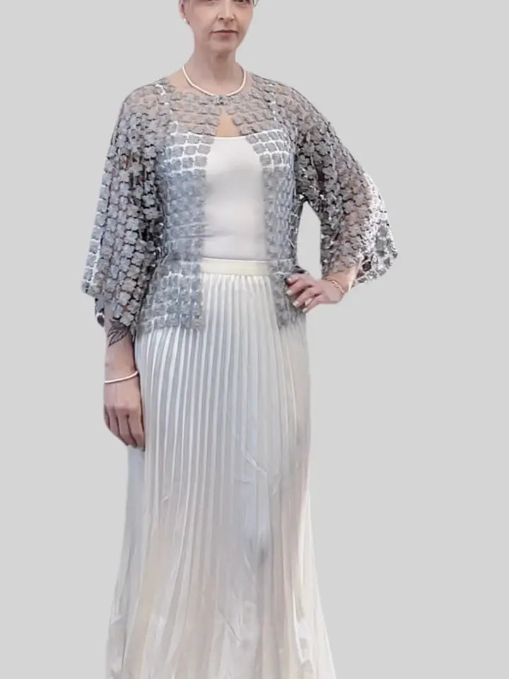 Pleating Crushed Sateen Skirt by EllyNDale