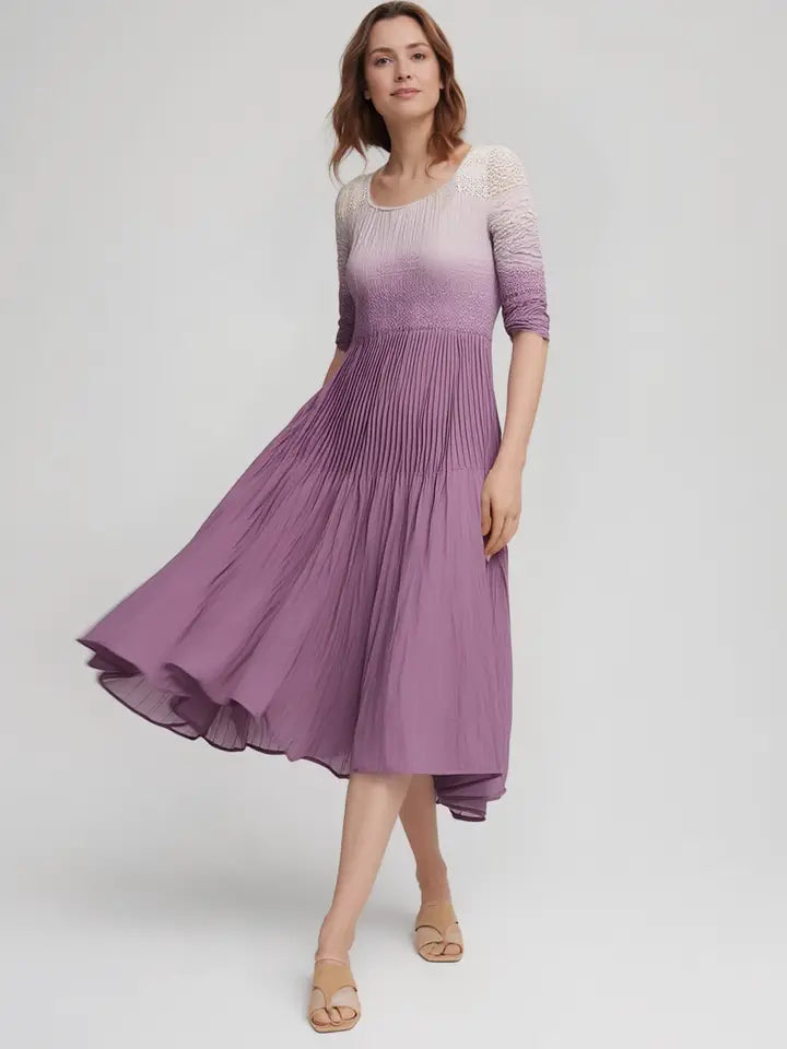 Ombre Pleated Dress by EllyNDale