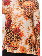 Sparkly Sheer Mesh Layering Shirt in Fall Leopard by Origami