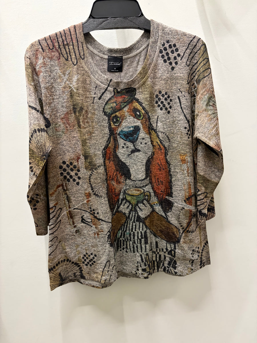 Super Soft Pullover in Puppuchino Print by Inoah