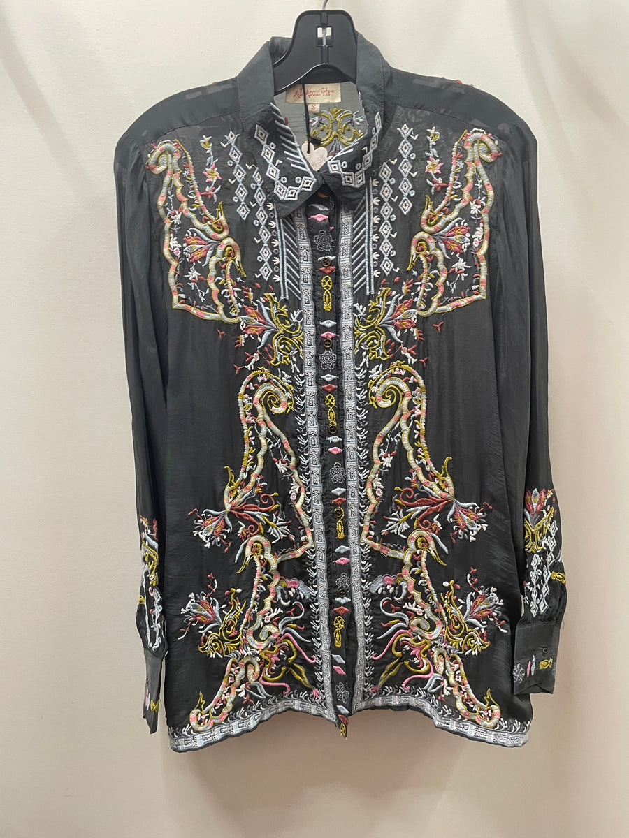 Embroidered Blouse in Black by All About Her