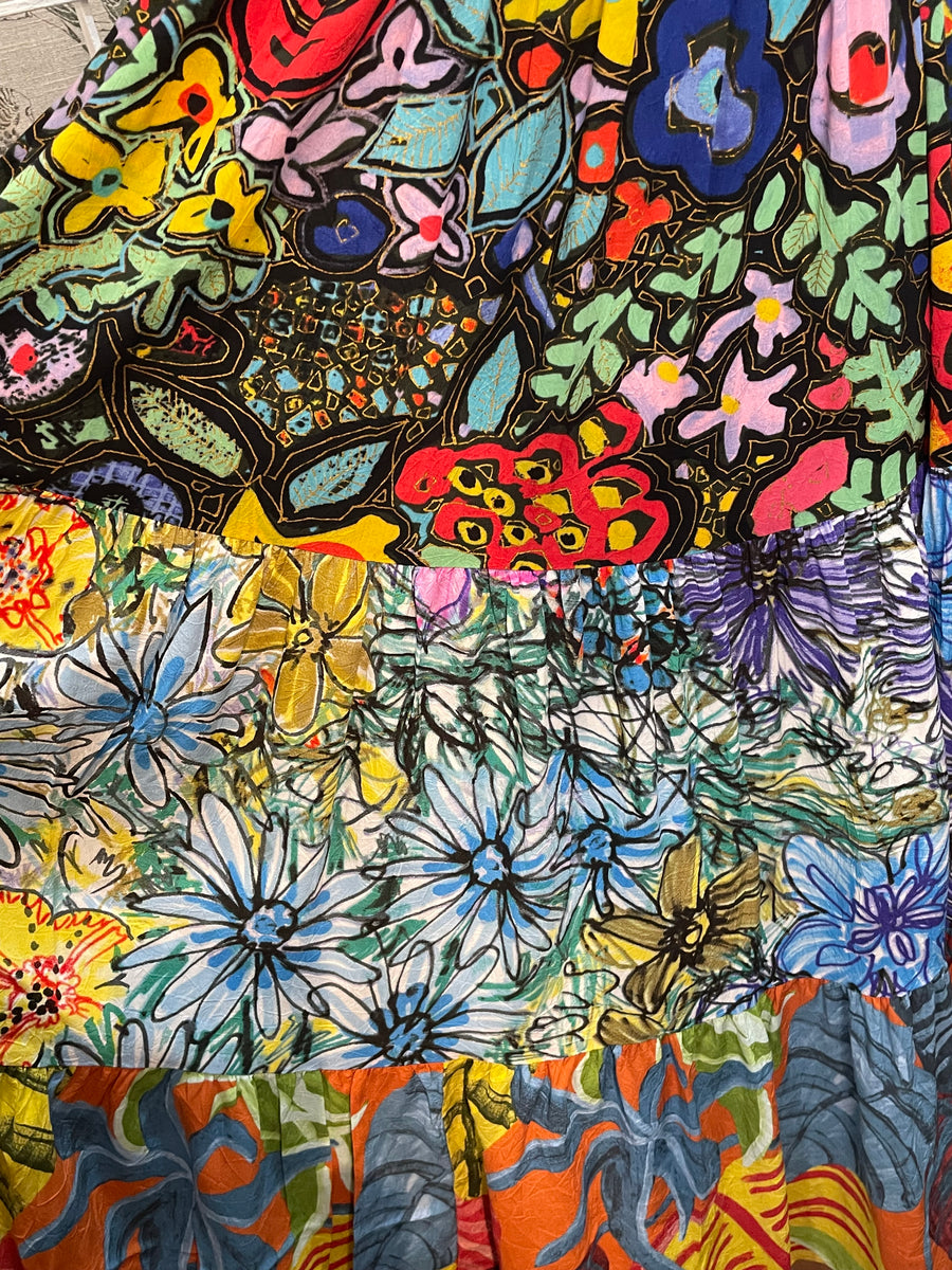 Mixed Long Ruffle Dress in Fern Grotto by Jams World