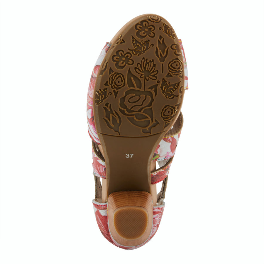 L'Artiste Icon Tooled Leather Ankle Sandal