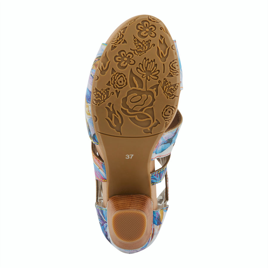 L'Artiste Icon Tooled Leather Ankle Sandal