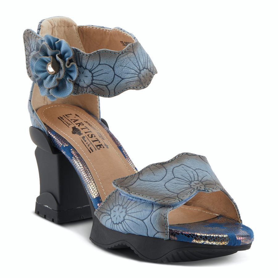 L'Artiste Supercool Platform Leather Etched Heels
