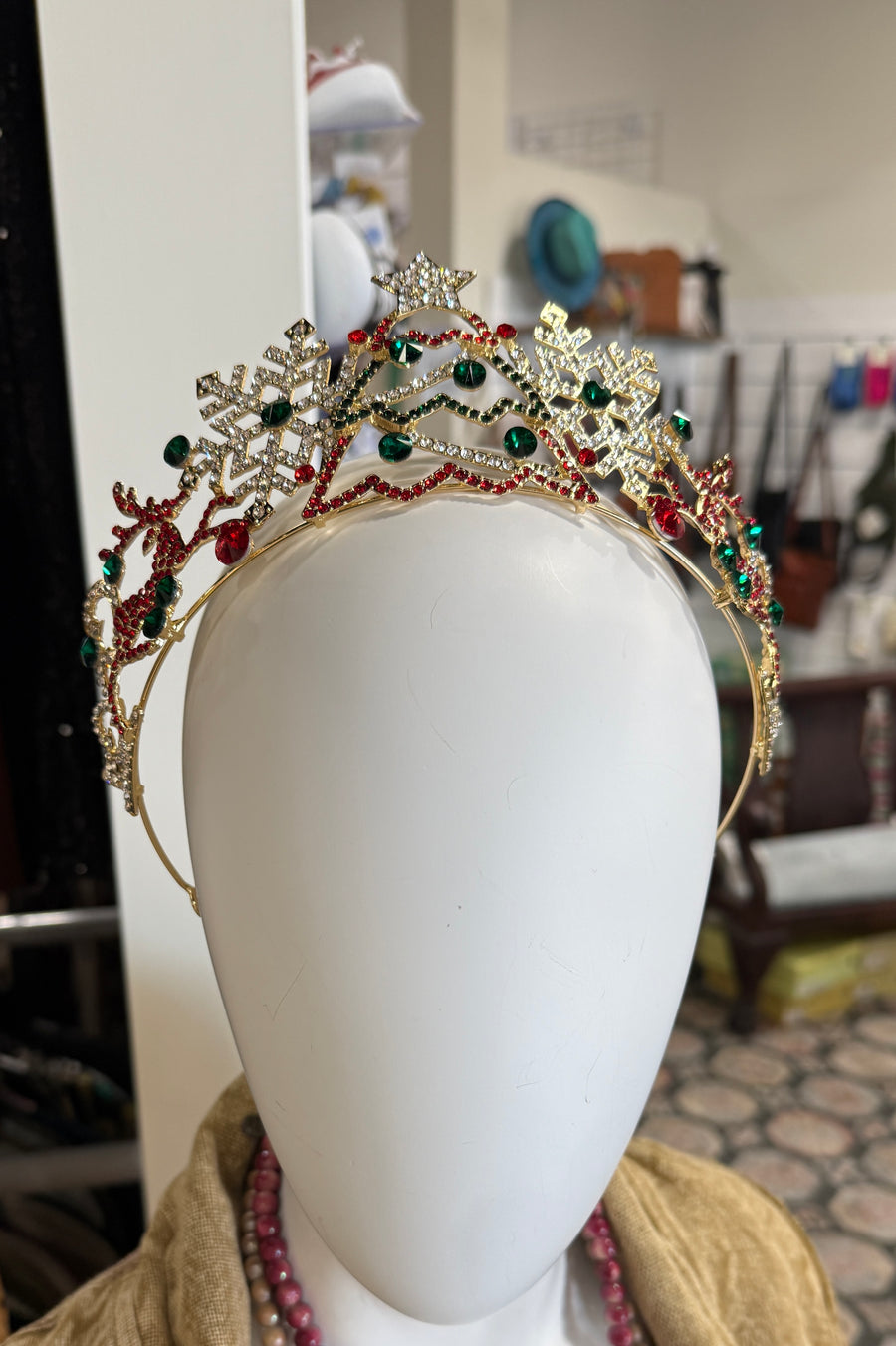 Christmas Reindeer Tiarra Headband Crown Robin Boutique