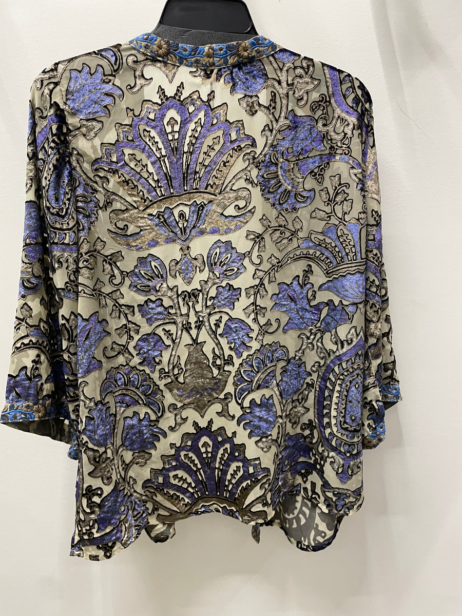 Burnout Velvet Short Kimono by All About Her