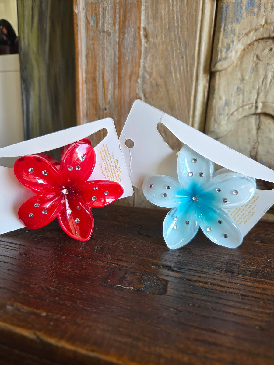 Flower Claw Hairclip with Rhinestone Details Robin Boutique