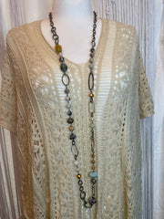 Bead and Chain Long Necklace