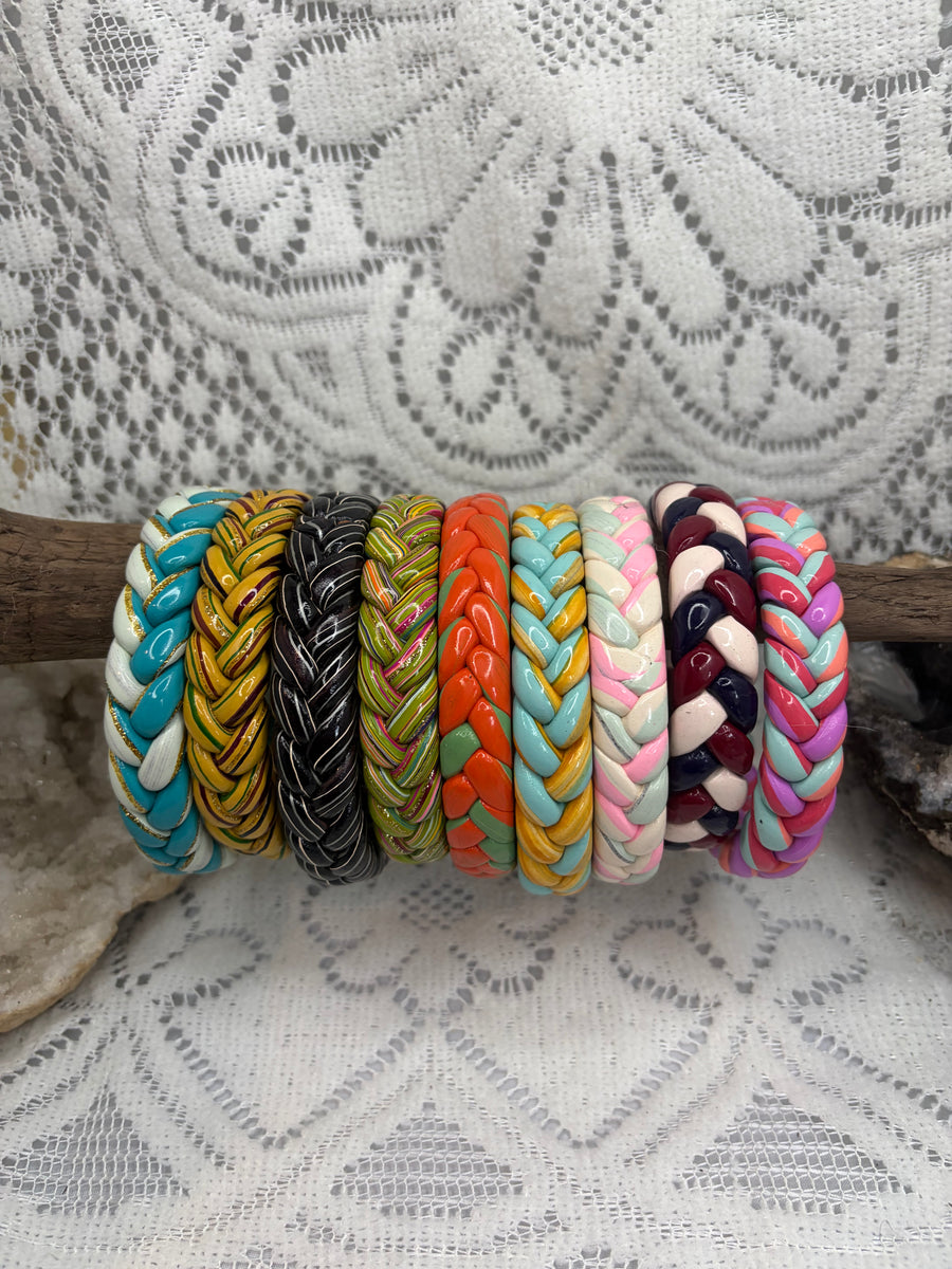 Painted Shellac Braided Bracelet