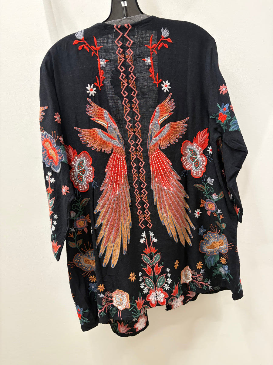 Embroidered Pheonix Short Kimono by All About Her