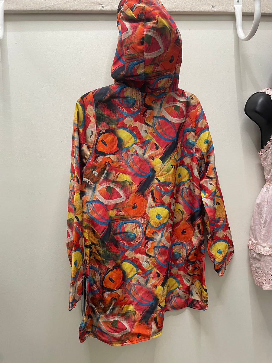 Reversible Raincoat in Abstract