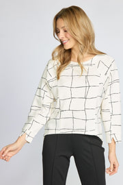 Feather Lux Knit Print Pullover by Olivia