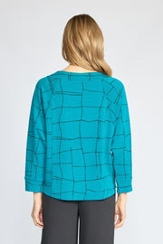 Feather Lux Knit Print Pullover by Olivia