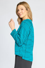 Feather Lux Knit Print Pullover by Olivia