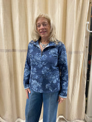 Floral Fleece Quarter Zip Pullover by Escape