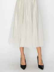 Sparkle Mesh Tulle Maxi Skirt by Origami