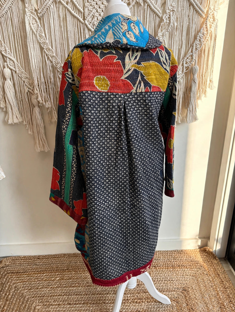 Fine Kantha Drifter Coat #036 by Kantha Bae