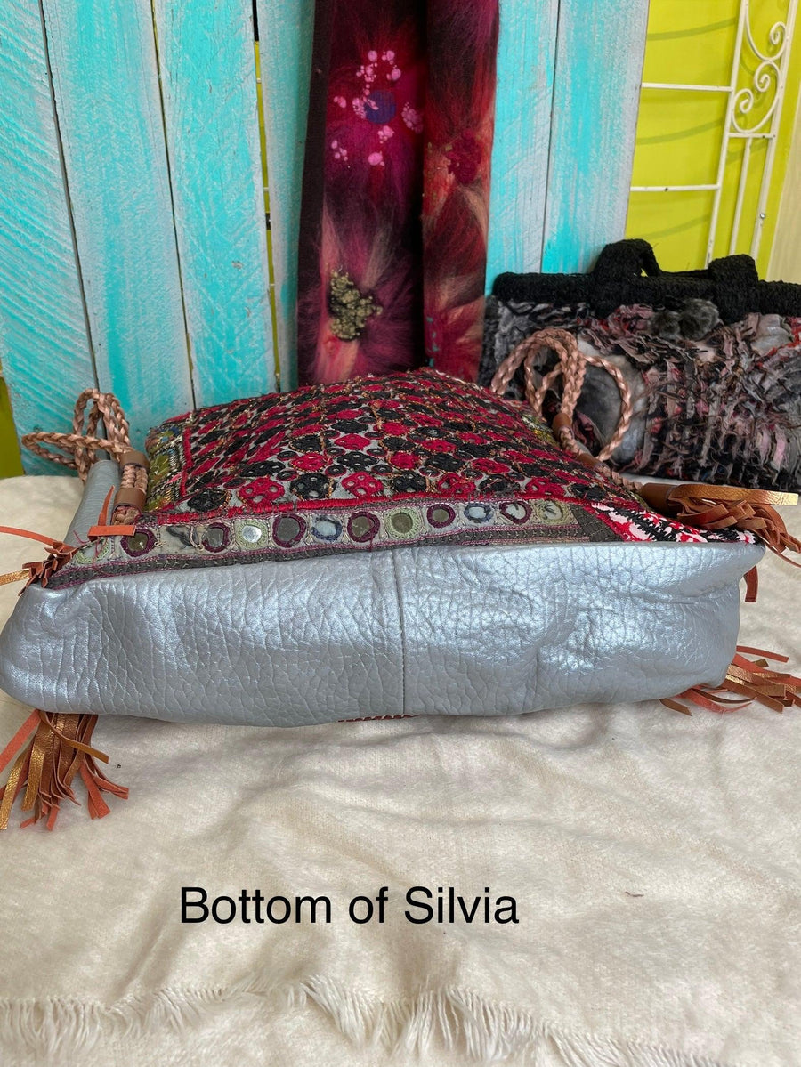 Upcycled Embroidered Market Braided Tote by Kantha Bae - Robin Boutique-Boutique 