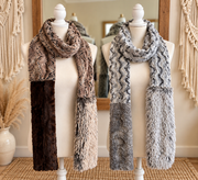Faux Fur Patchwork Scarf by Vine Street