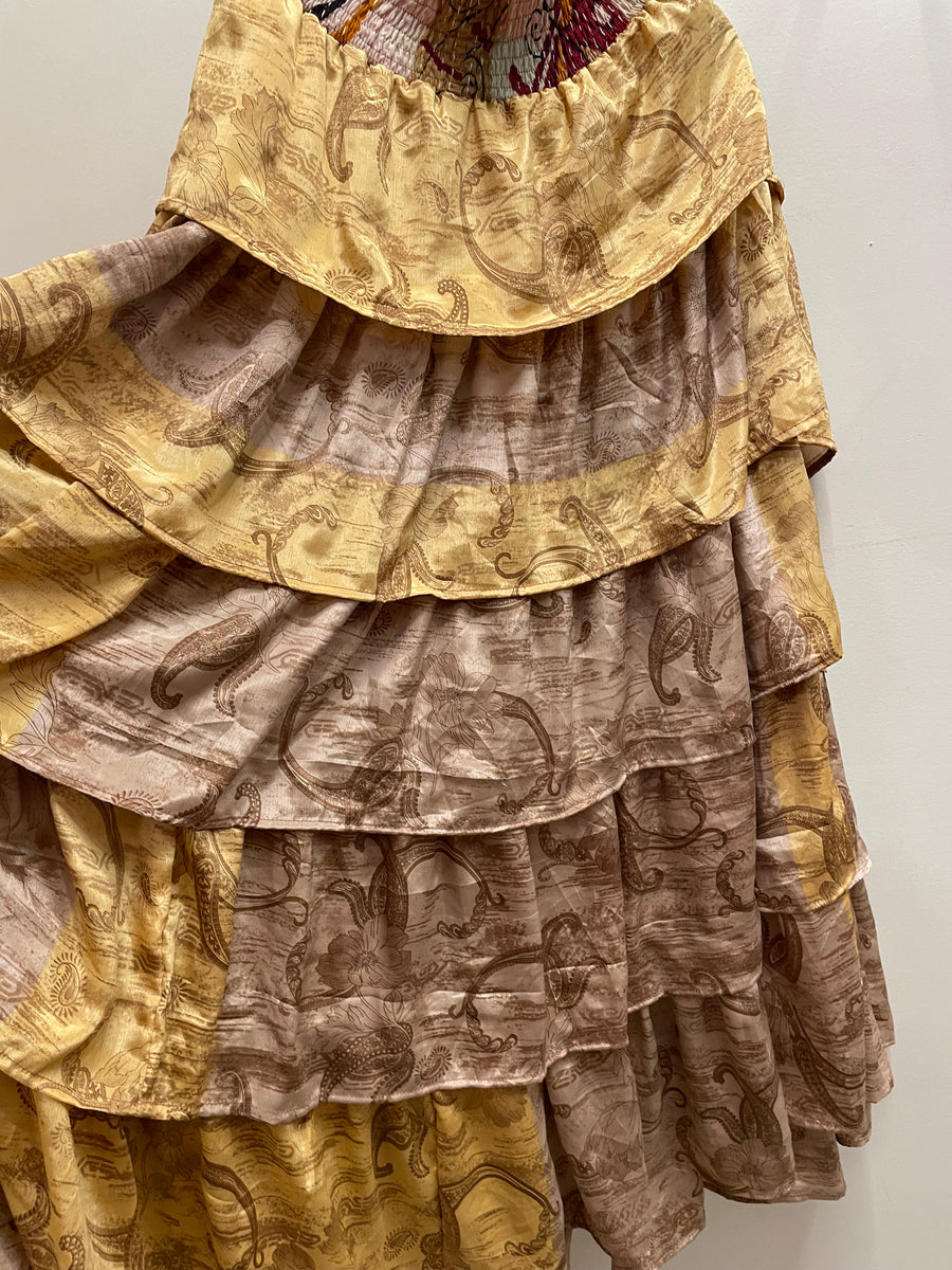 Rasgulla Sari Venus Ruffle Maxi by Kantha Bae Robin Boutique 