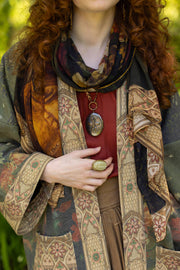 The Messenger Scarf with Joan of Arc, Florals & Fox