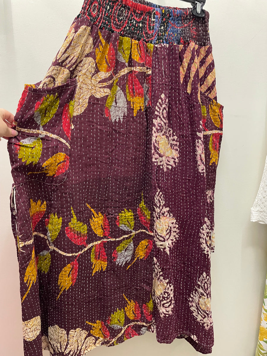 Pareo Kantha Butterfly Cargo Skirt #206 by Kantha Bae