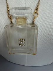 Vintage Large Chanel Parfum No.5 Bottle Necklace by Gina