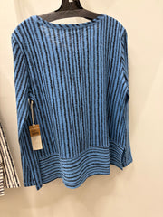 Cotton Slub Easy V Tee in Canyon Stripe by Escape